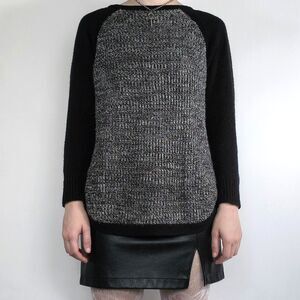 Super Soft Thick Black & Grey Crewneck Sweater
